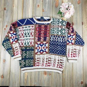 VTG CHAPS Ralph Lauren Hand Knit Sweater. Sz XL